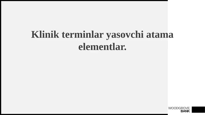 Klinik terminlaryasovchiatamaelementlar