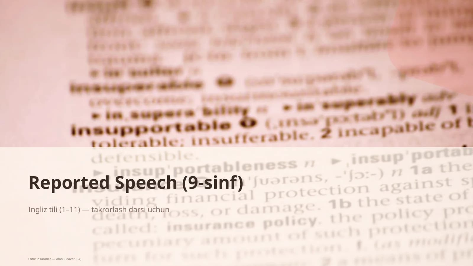 Reported Speech (9-sinf)