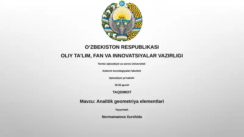 Analitik geometriya elementlari