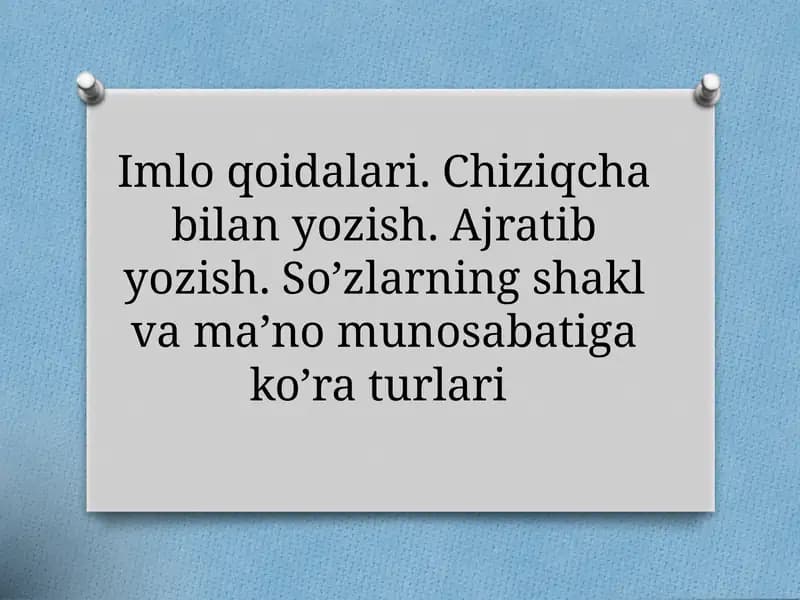 Imlo qoidalari