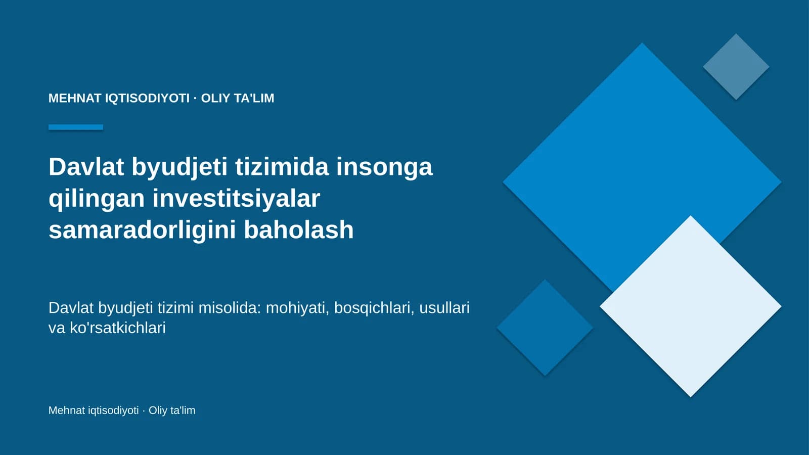 davlat byudjeti tizimida insonga qilingan investitsiyalar samaradorligini baholash 5281