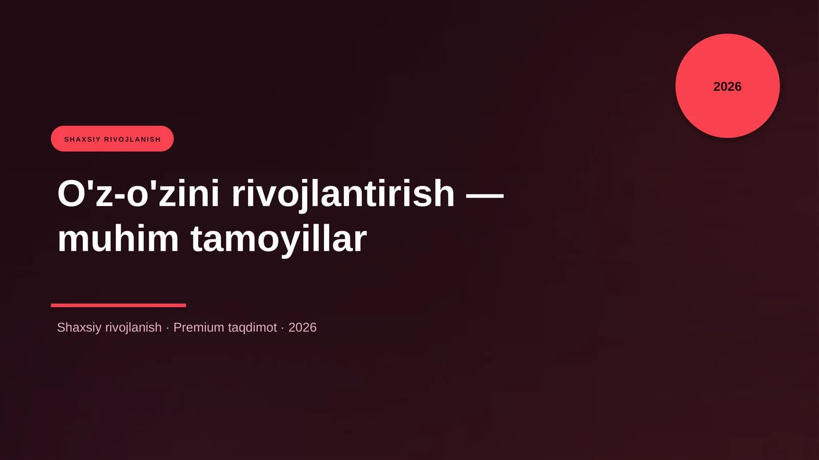 O'z-o'zini rivojlantirish