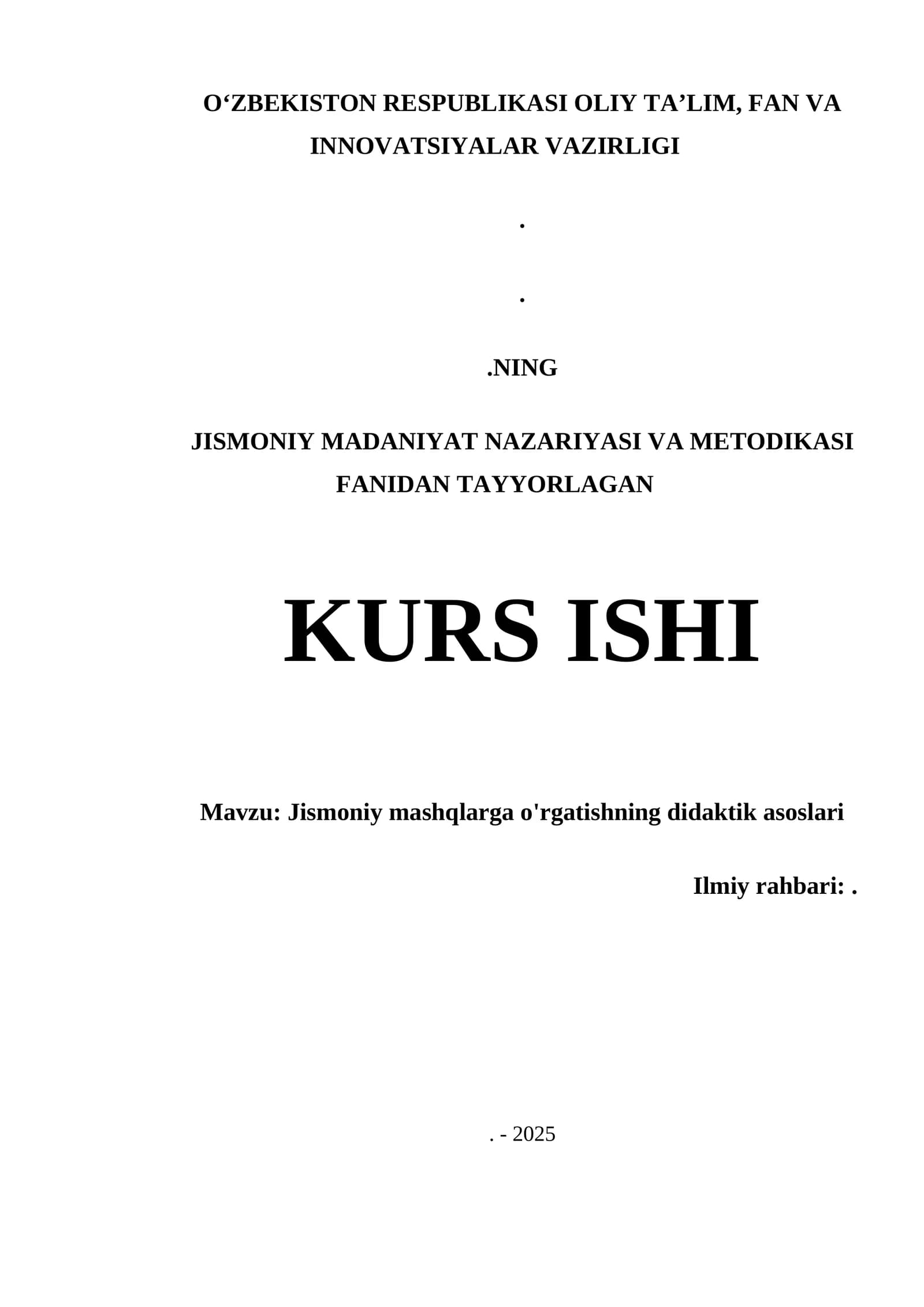 Jismoniy mashqlarga o'rgatishning didaktik asoslari