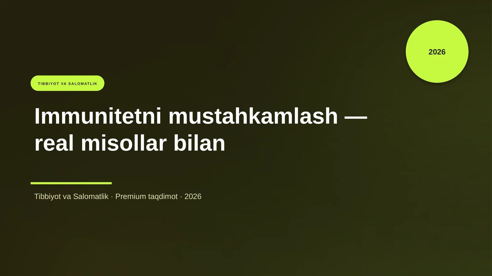 Immunitetni mustahkamlash — real misollar bilan