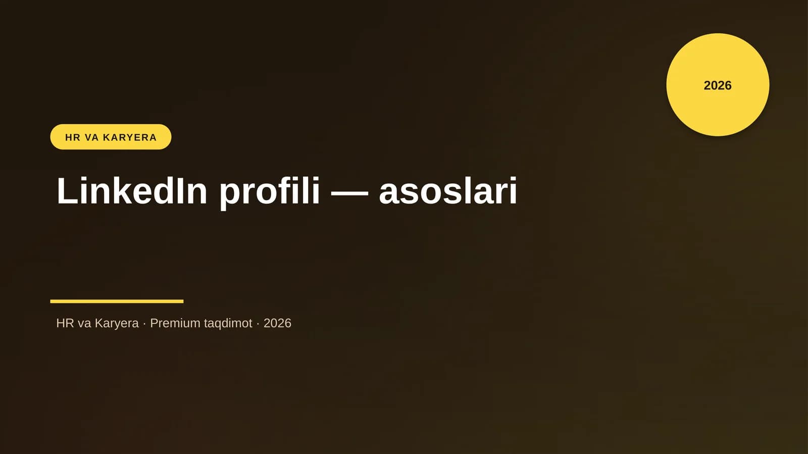 LinkedIn profili — asoslari