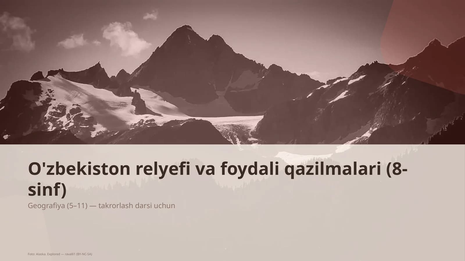 O'zbekiston relyefi va foydali qazilmalari (8-sinf)