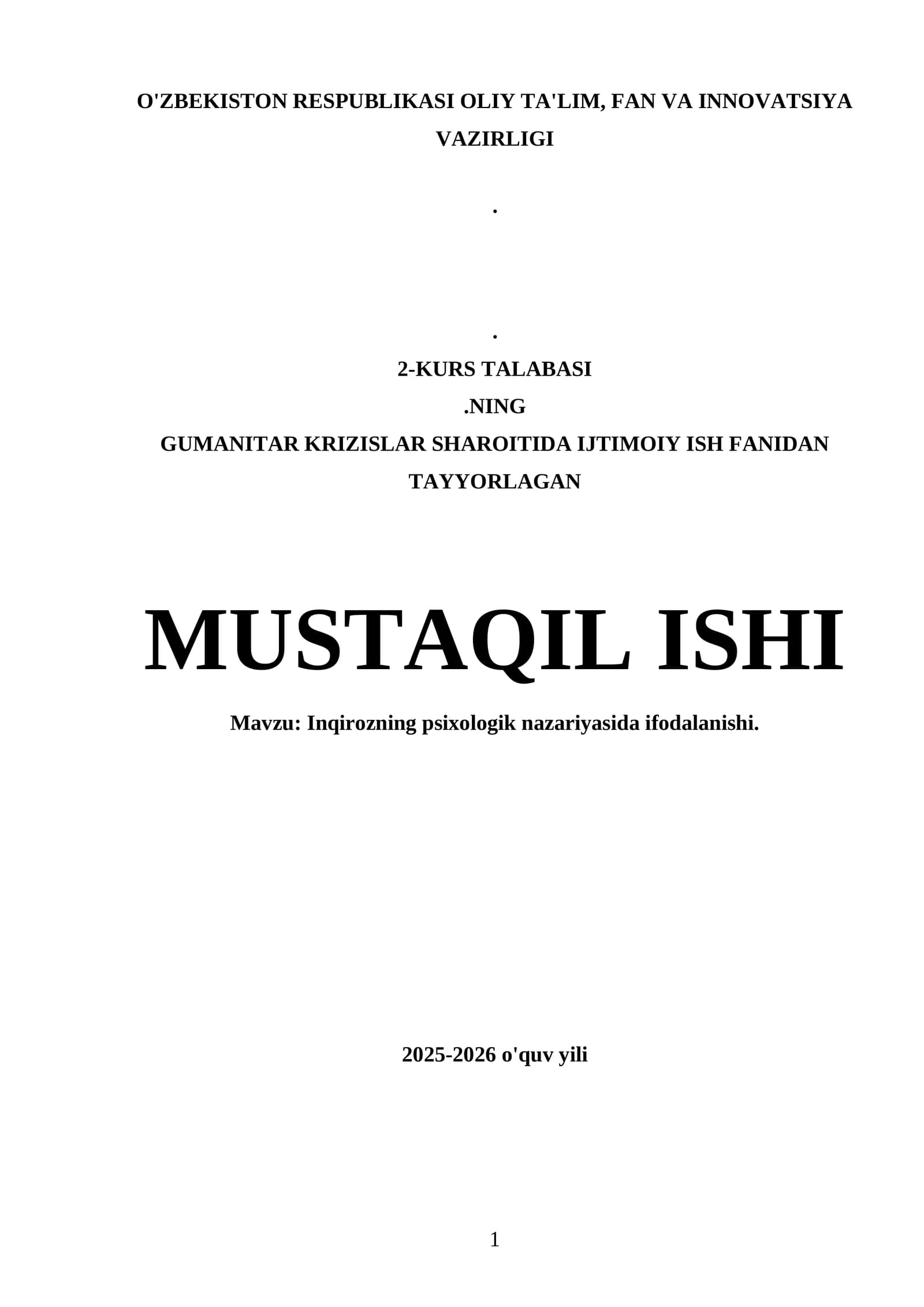 Inqirozning psixologik nazariyasida ifodalanishi