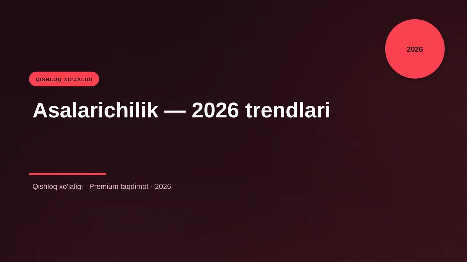 Asalarichilik — 2026 trendlari