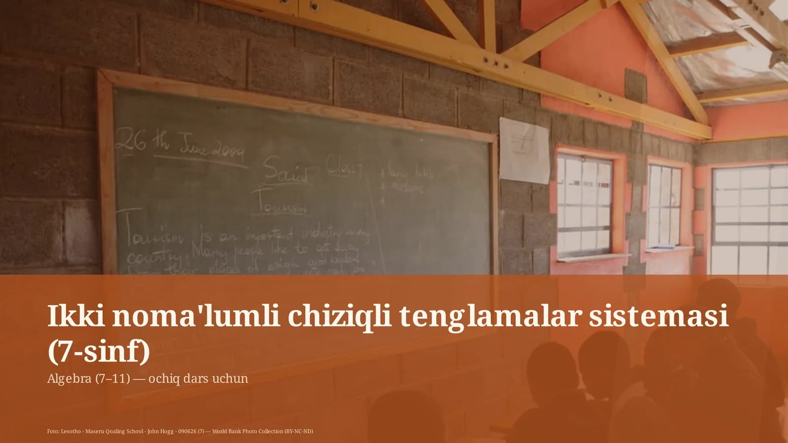 Ikki noma'lumli chiziqli tenglamalar sistemasi (7-sinf)
