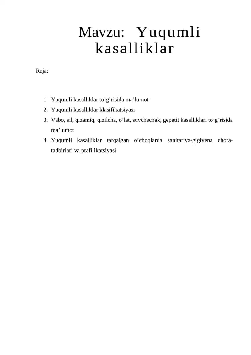 Yuqumli kasalliklar