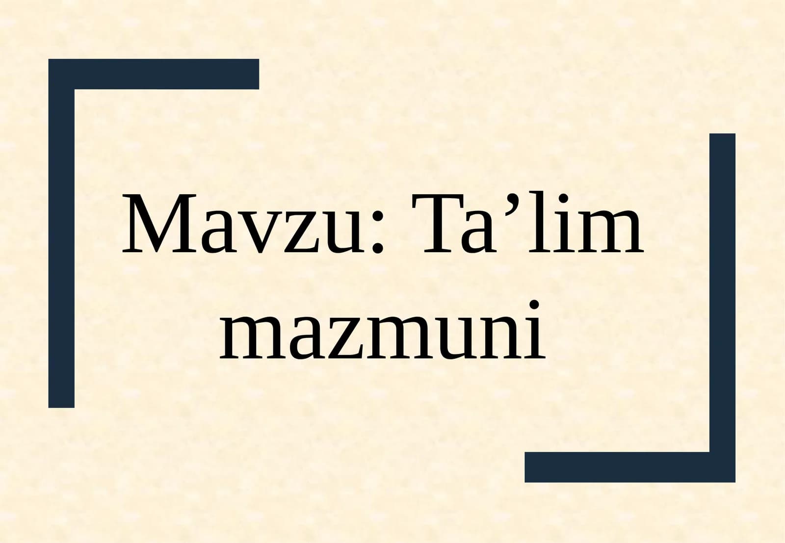 Taʼlim mazmuni