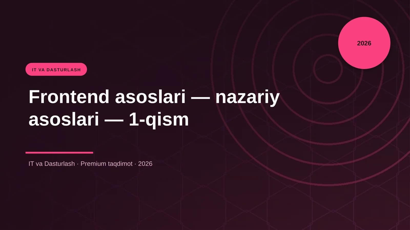 Frontend asoslari — nazariy asoslari