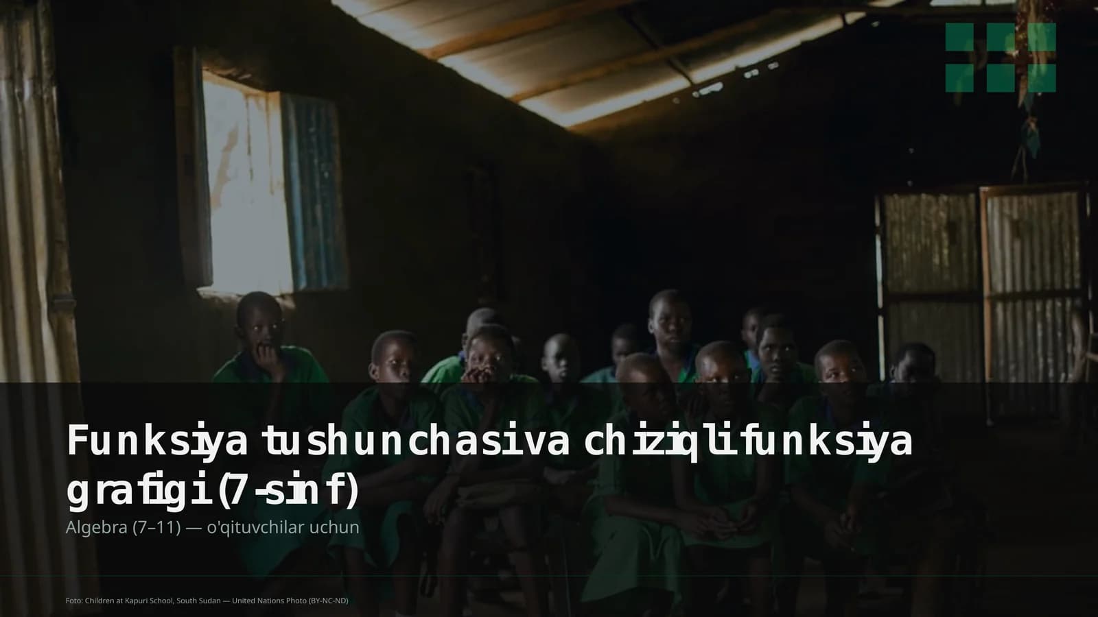 Funksiya tushunchasi va chiziqli funksiya grafigi (7-sinf)