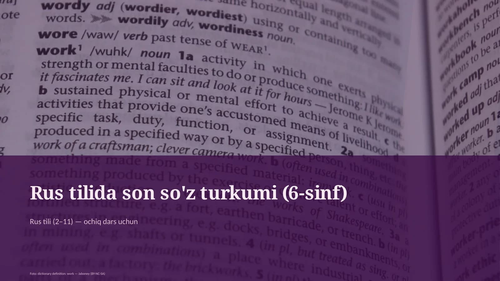 Rus tilida son so'z turkumi (6-sinf)