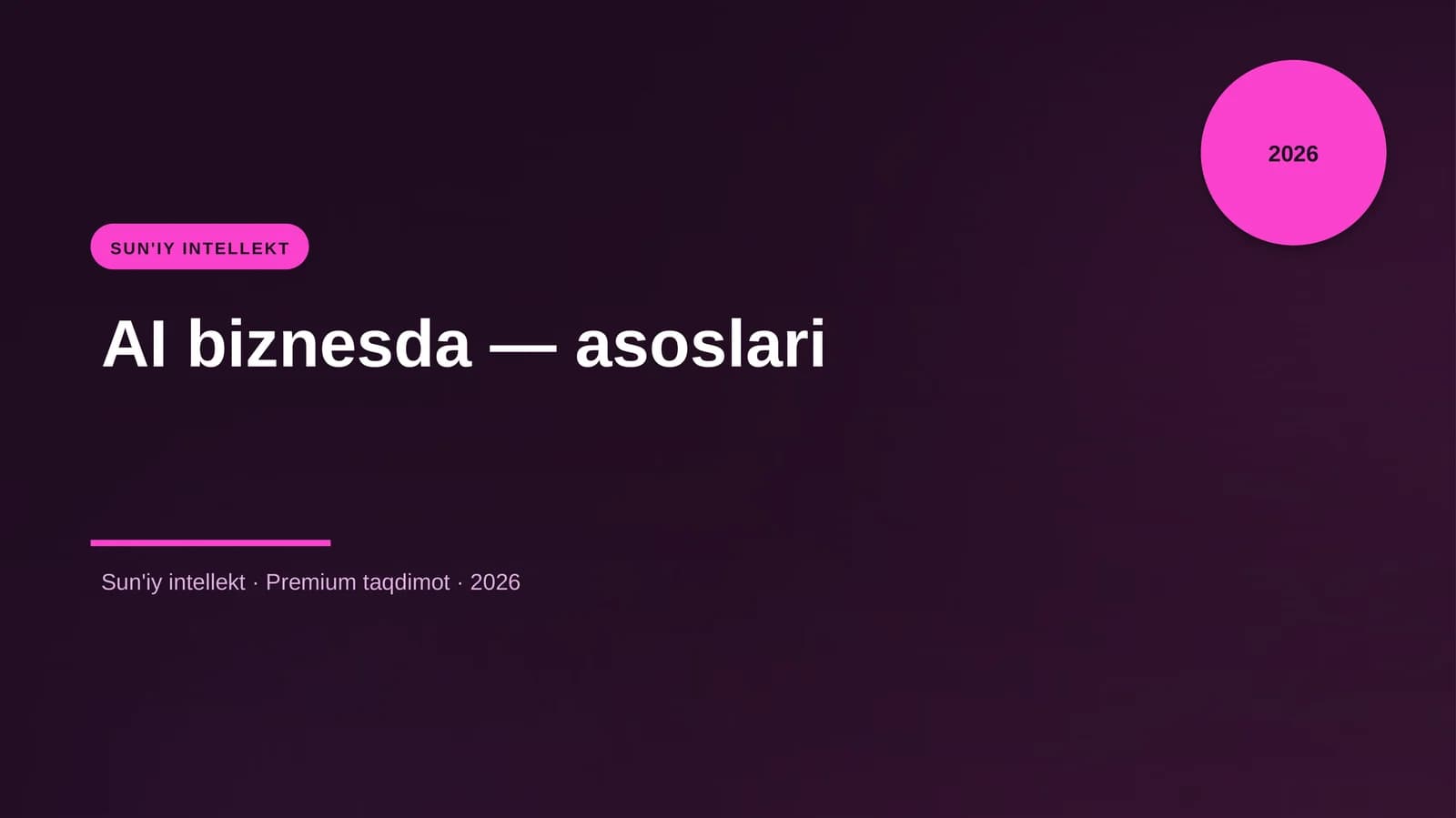 AI biznesda — asoslari