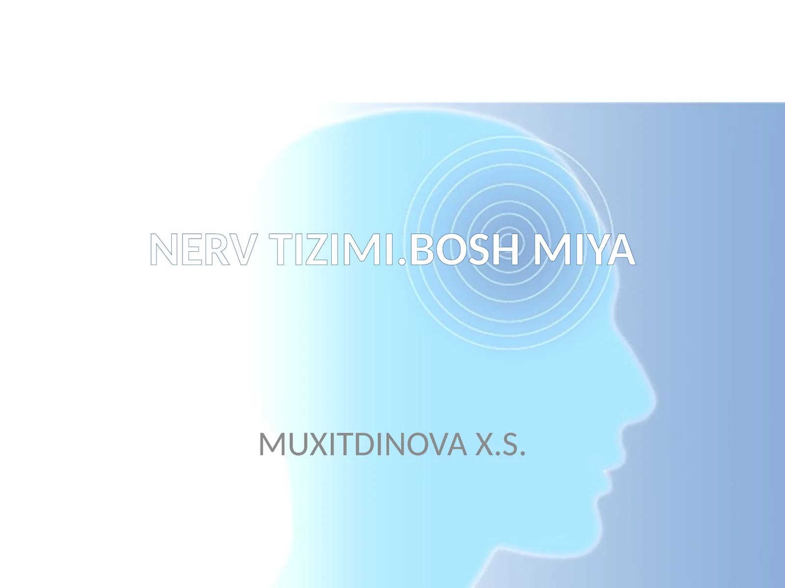 NERV TIZIMI.BOSH MIYA