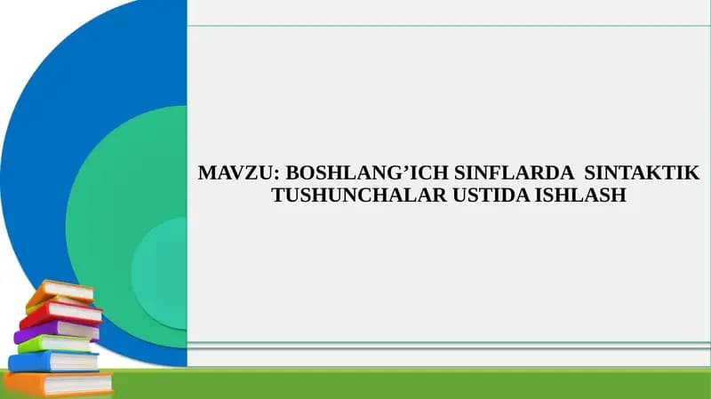 Sintaksis bilan tanishish