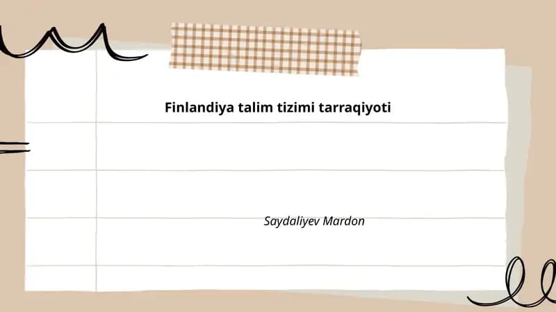 Finlandiya talim tizimi tarraqiyoti