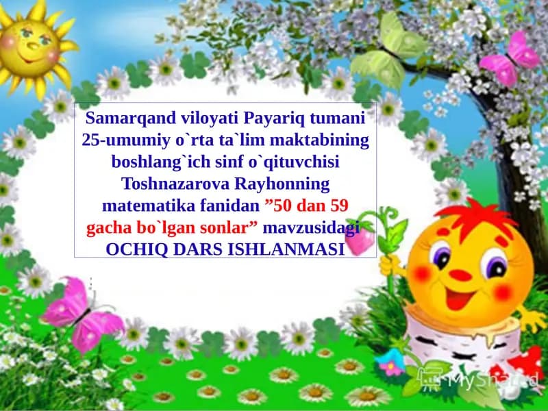 OCHIQ DARS ISHLANMASI