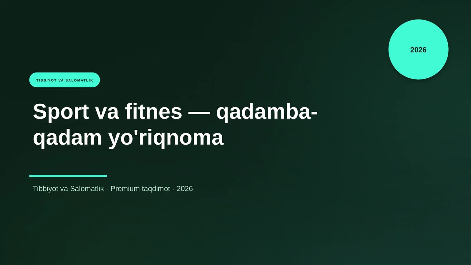 Sport va fitnes — qadamba-qadam yo'riqnoma