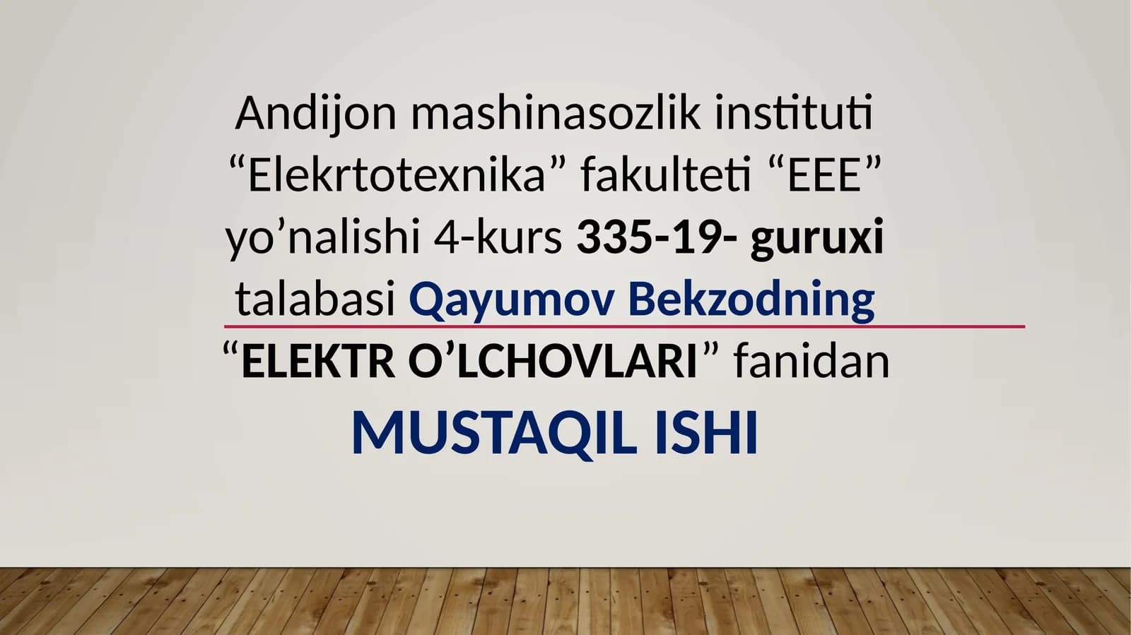 Elektr O’lcholari