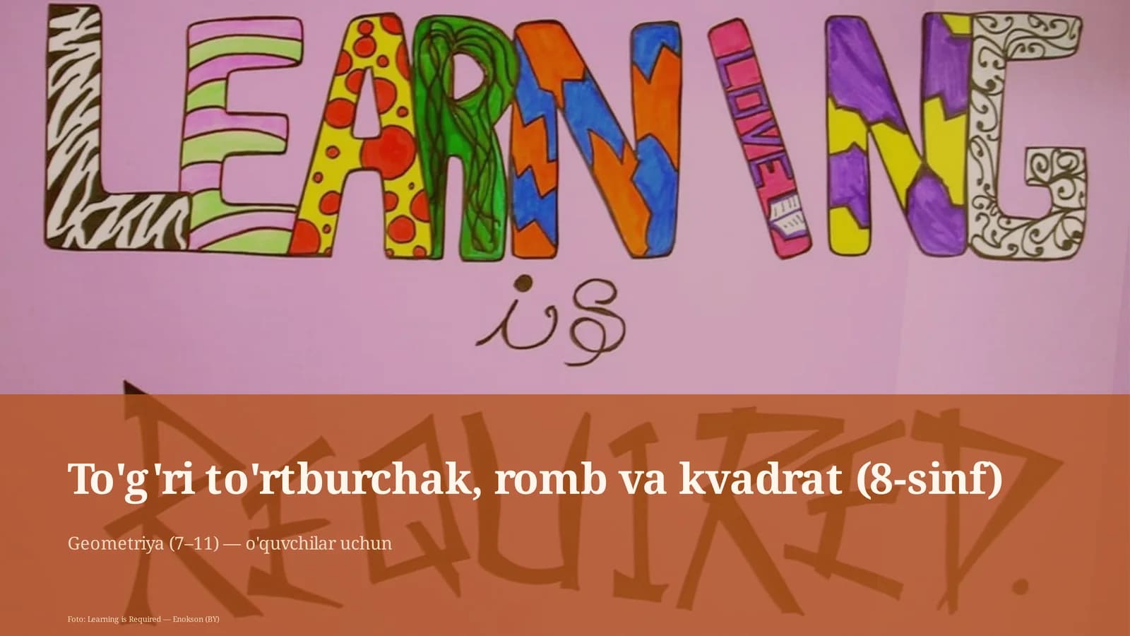 To'g'ri to'rtburchak, romb va kvadrat (8-sinf)