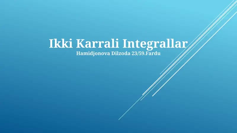 Ikki Karrali Integrallar