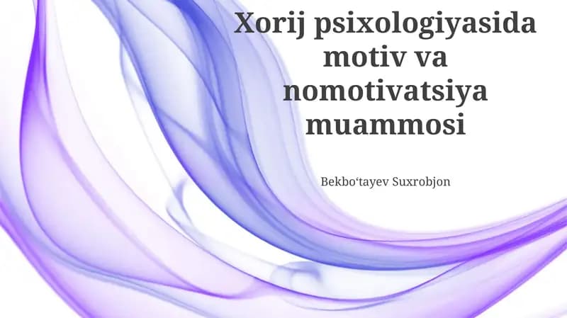Motivatsiya va Demotivatsiya