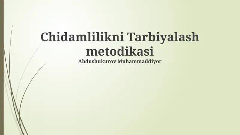 Sabr-bardoshni tarbiyalash metodologiyasi