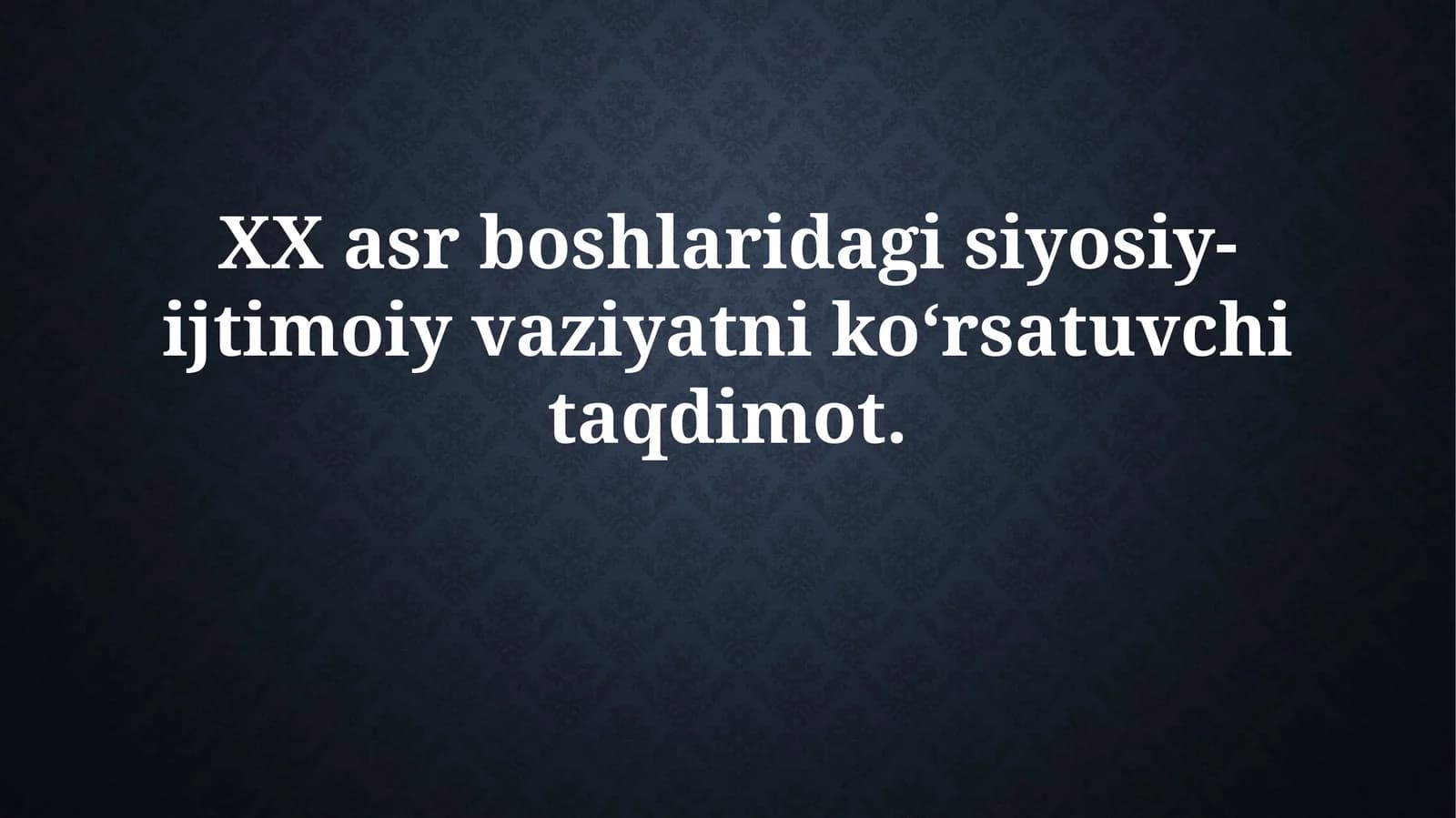 XX asr Turkistoni va Rossiya imperiyasi siyosati