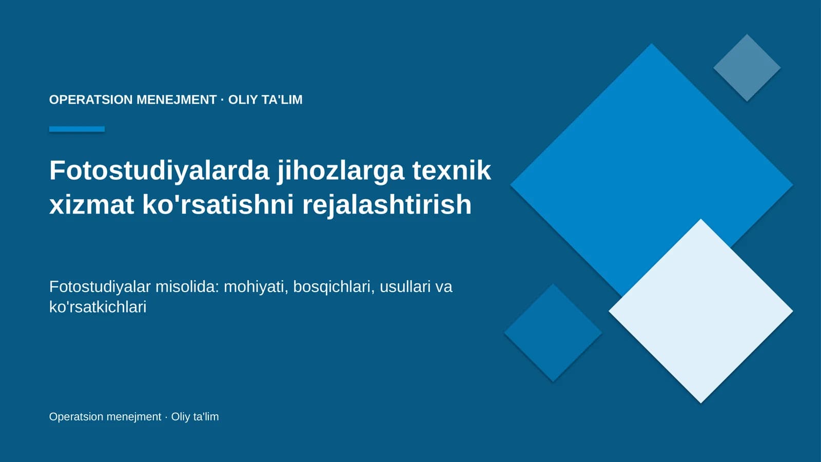 fotostudiyalarda jihozlarga texnik xizmat ko'rsatishni rejalashtirish 3426