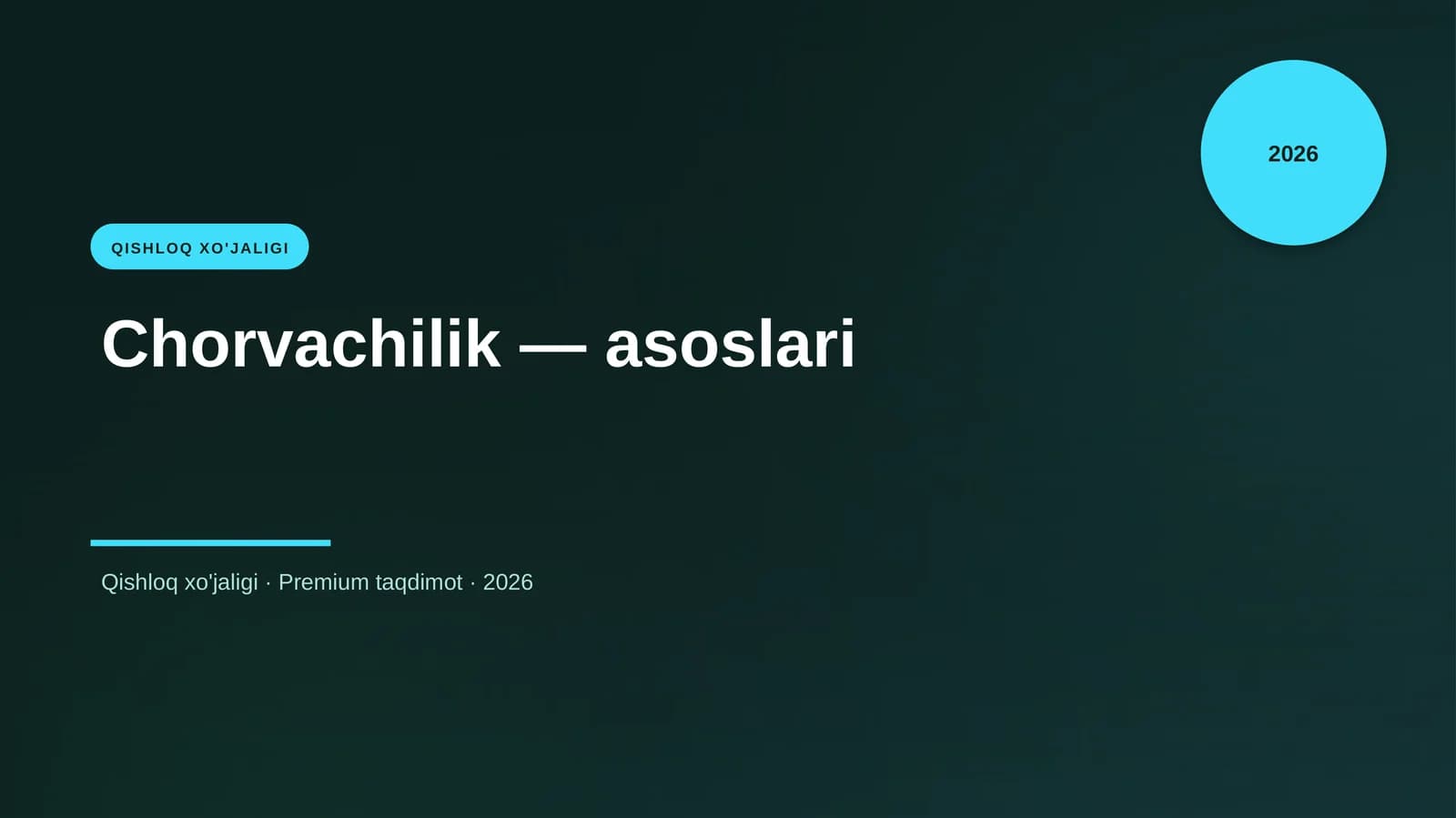 Chorvachilik — asoslari