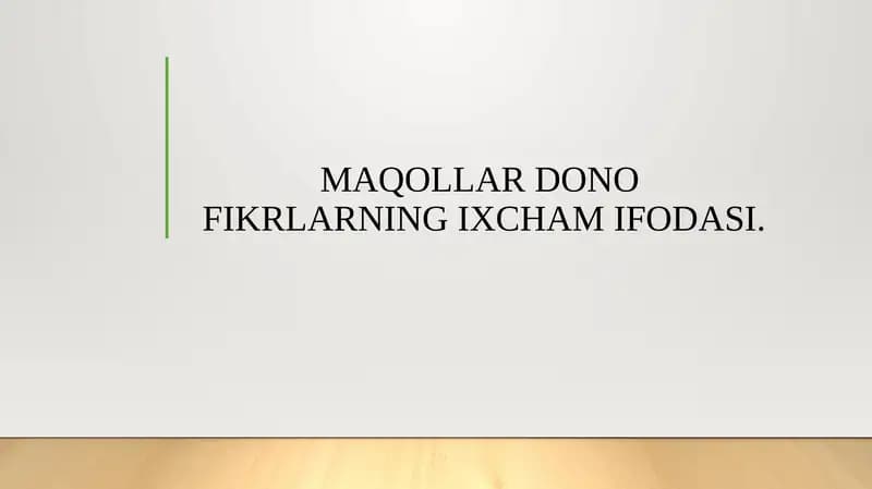 MAQOLLAR DONO FIKRLARNING IXCHAM IFODASI.