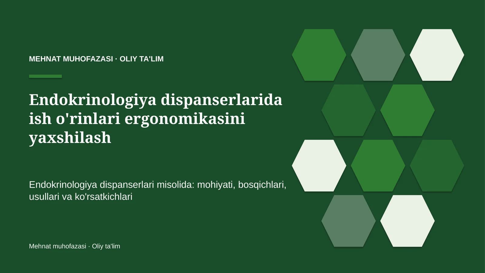endokrinologiya dispanserlarida ish o'rinlari ergonomikasini yaxshilash 2898