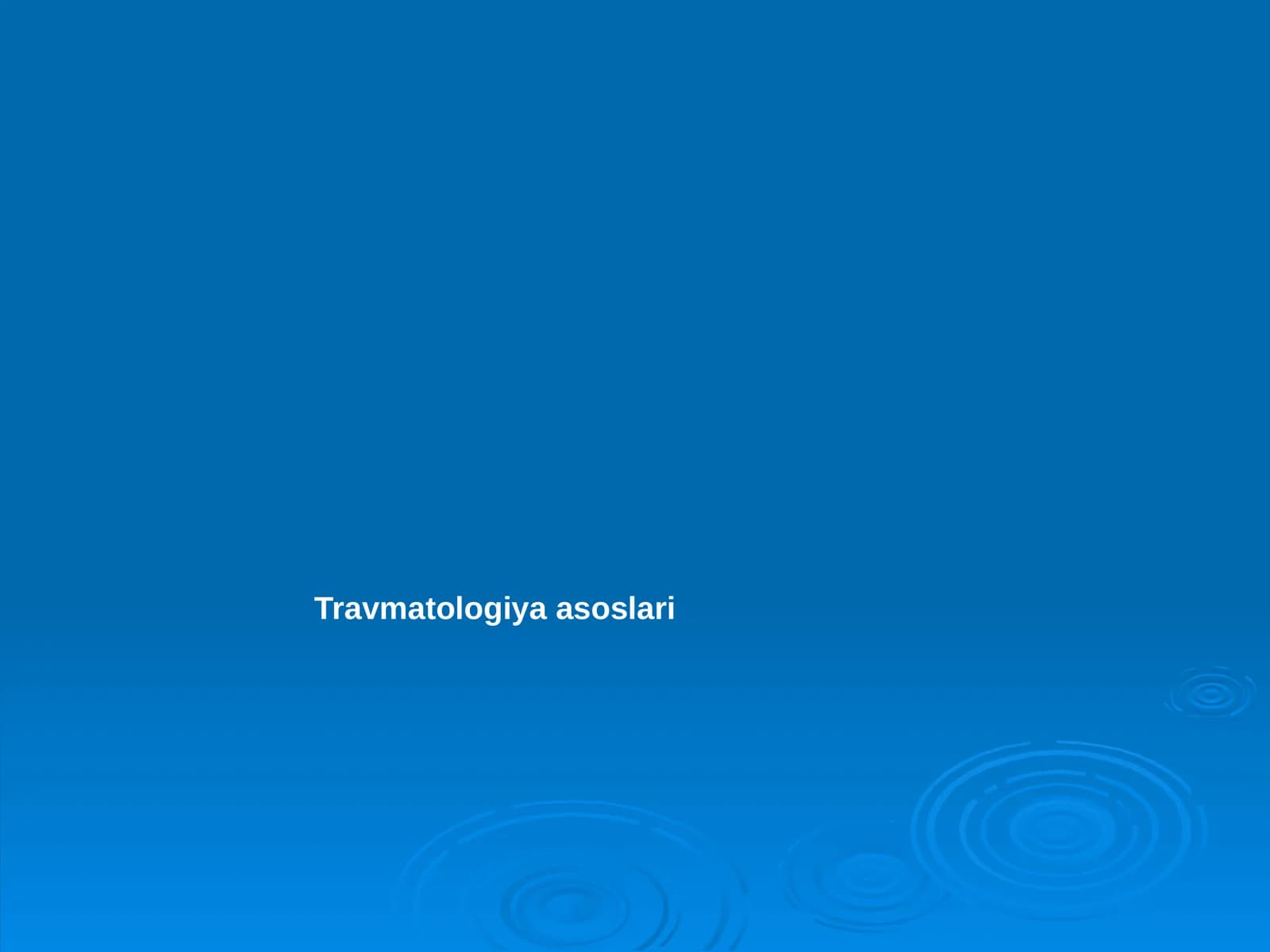 Travmatologiya asoslari