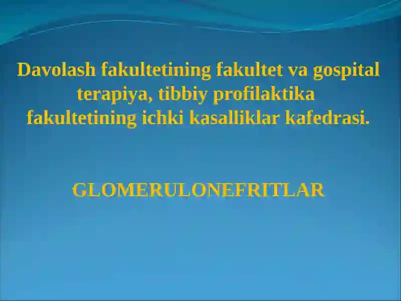 Glomerulonefritlar