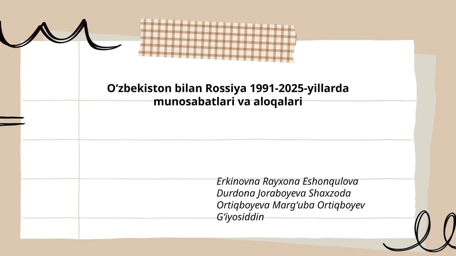 Oʻzbekiston bilan Rossiya 1991-2025-yillarda munosabatlari va aloqalari