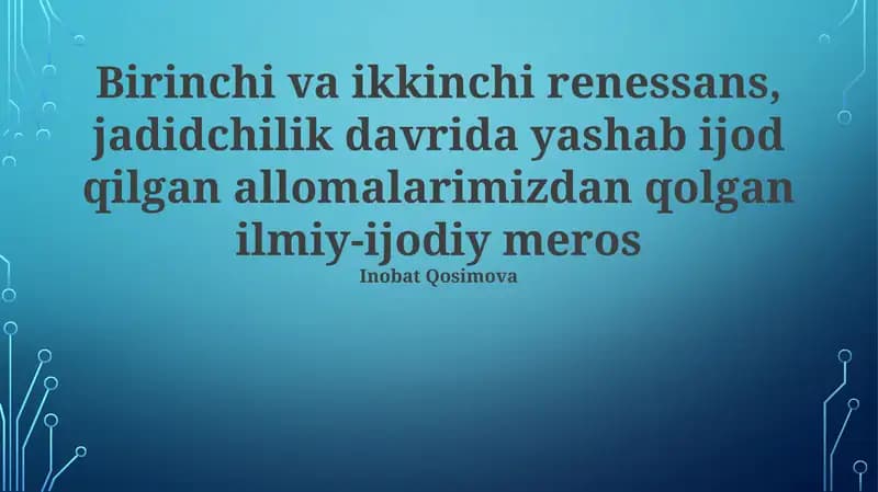 Insoniylik Tongi: Birinchi Uyg'onish