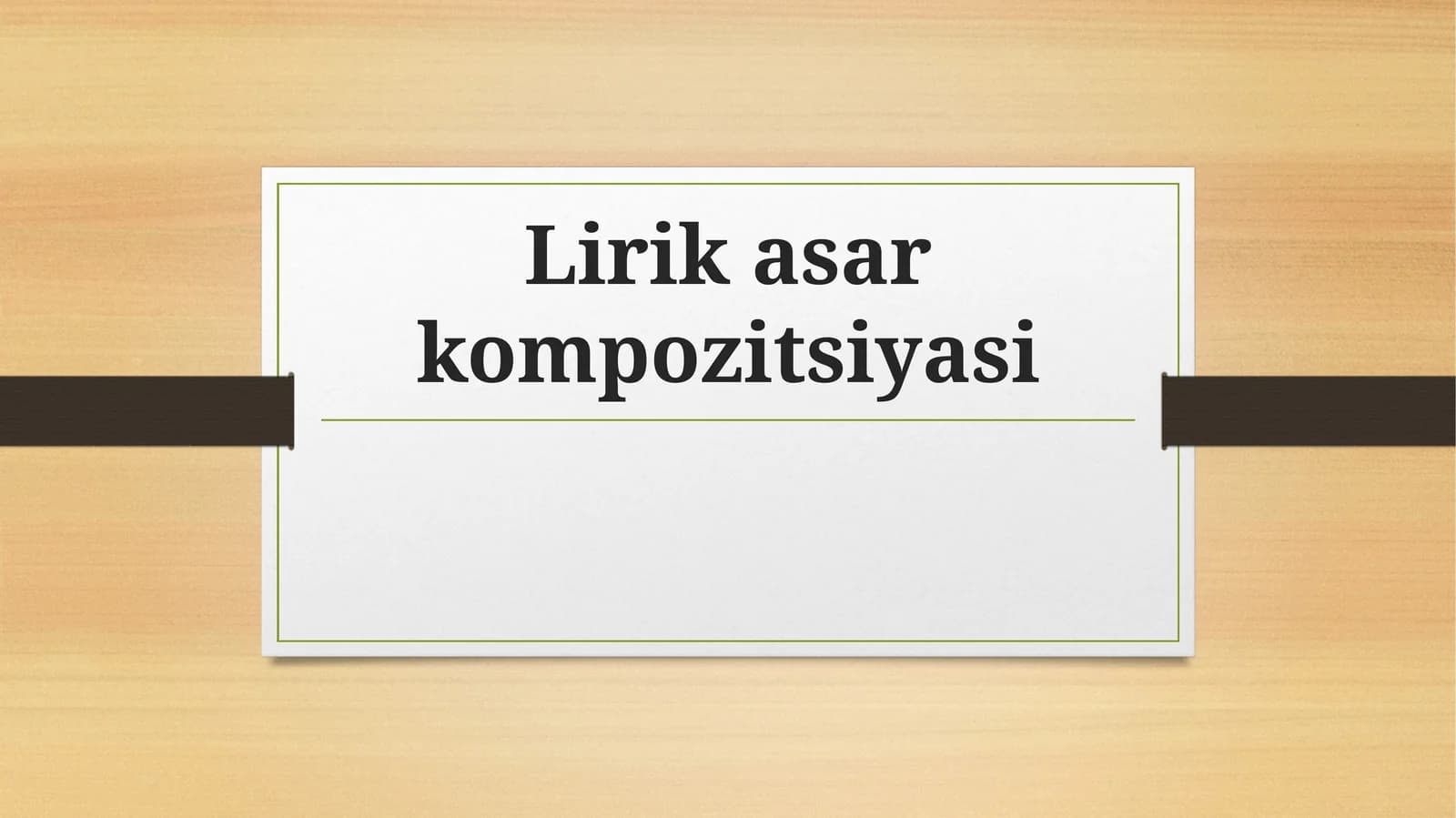 Lirik asar kompozitsiyasi