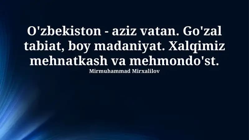 O'zbekiston - aziz Vatan