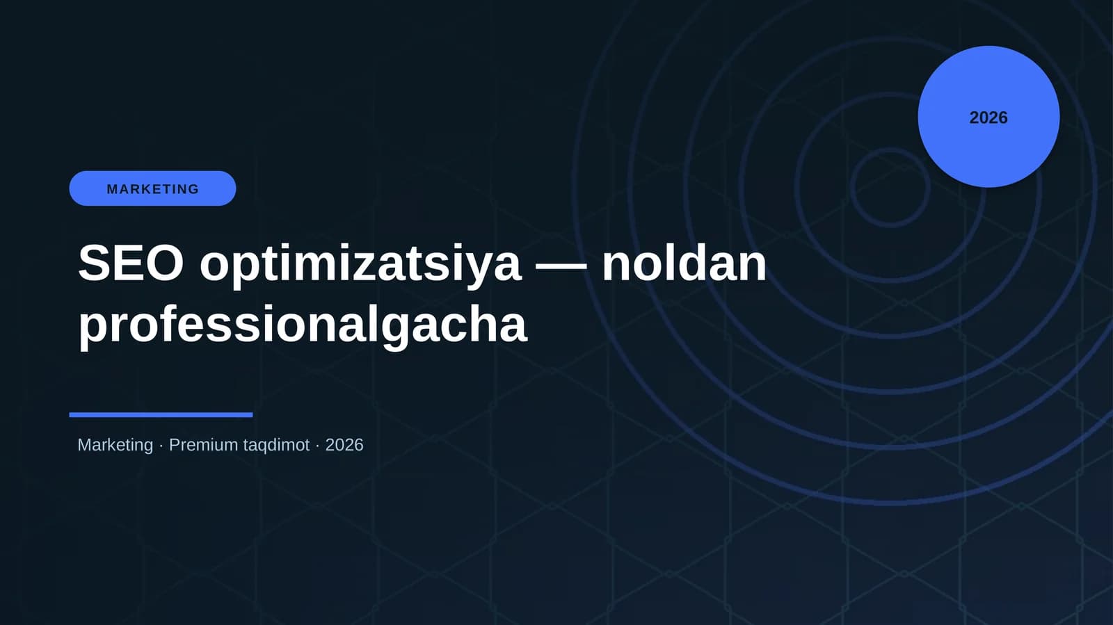 SEO optimizatsiya — noldan professionalgacha
