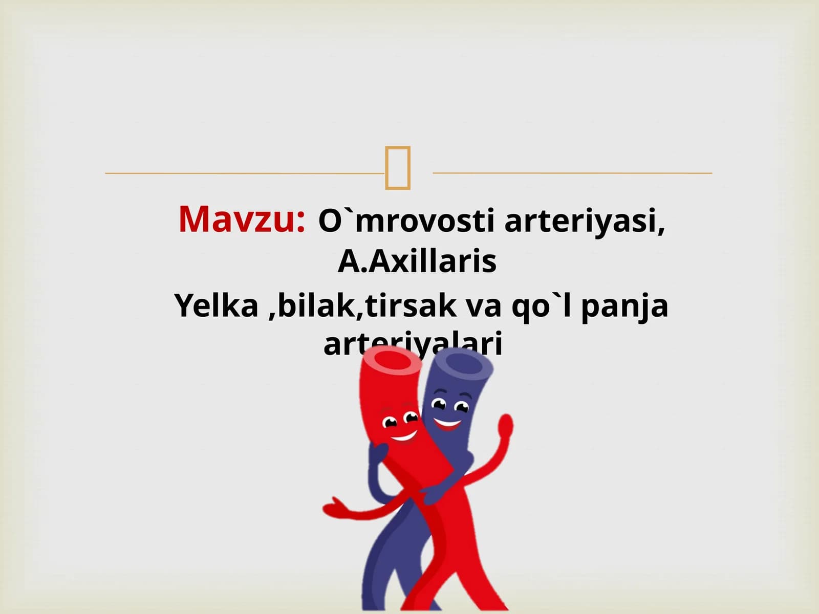 Oxta. Qoʻl arteriyalaru