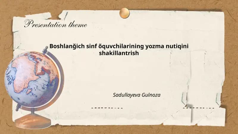 Boshlanğich sinf õquvchilarining yozma nutiqini shakillantrish