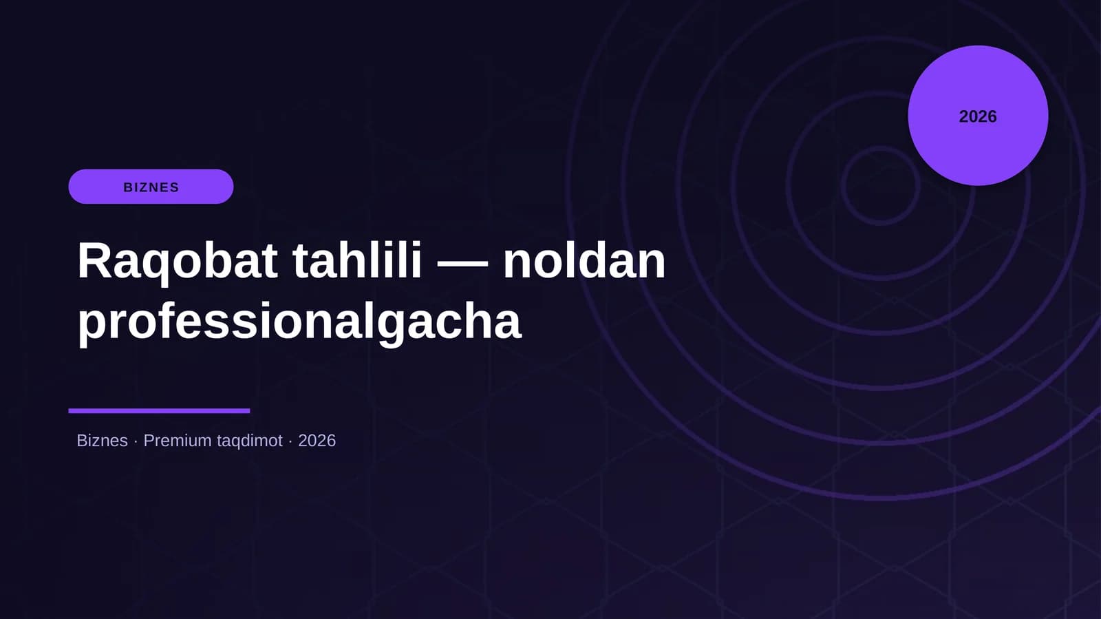 Raqobat tahlili — noldan professionalgacha