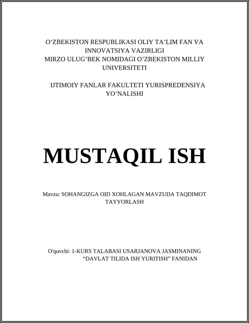 Auditoriyani tahlil qilish va talablarga mos taqdimot tayyorlash