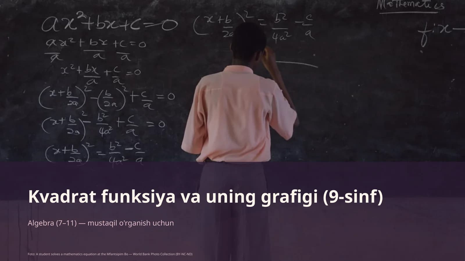 Kvadrat funksiya va uning grafigi (9-sinf)