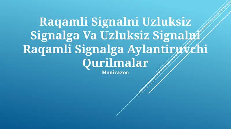 Raqamli-analog konvertorlar (DAC)
