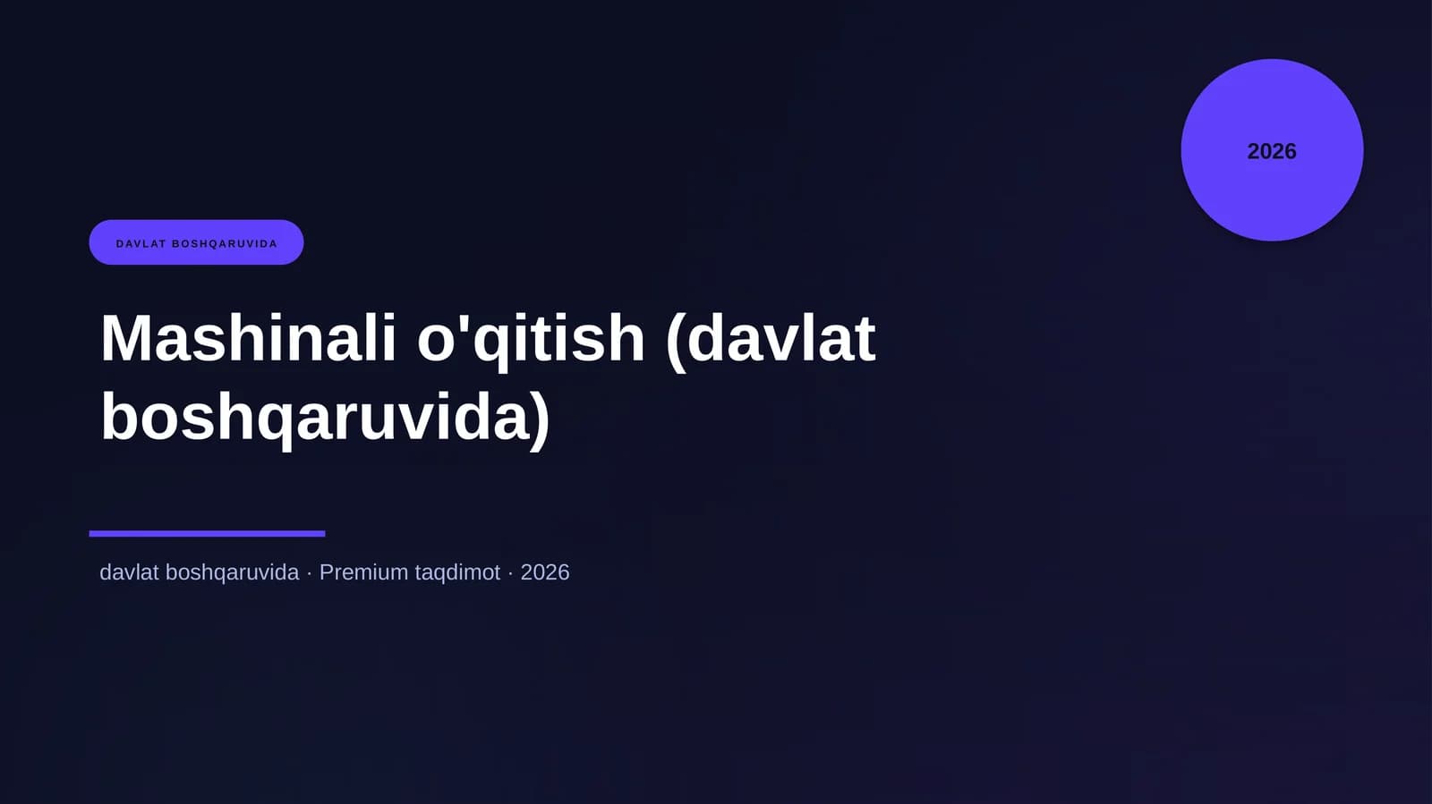 Mashinali o'qitish (davlat boshqaruvida)