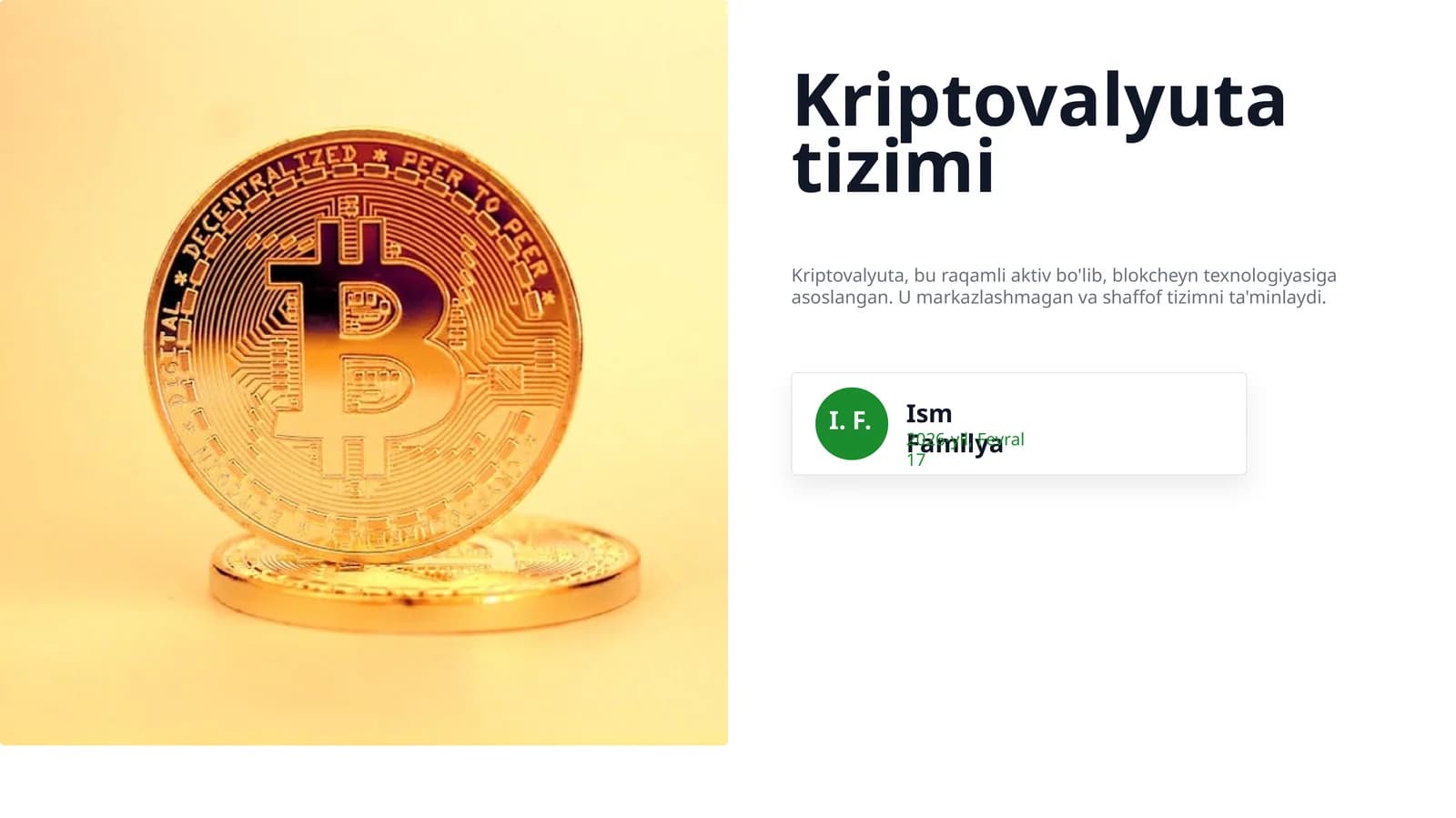 Kriptovalyuta tizimi
