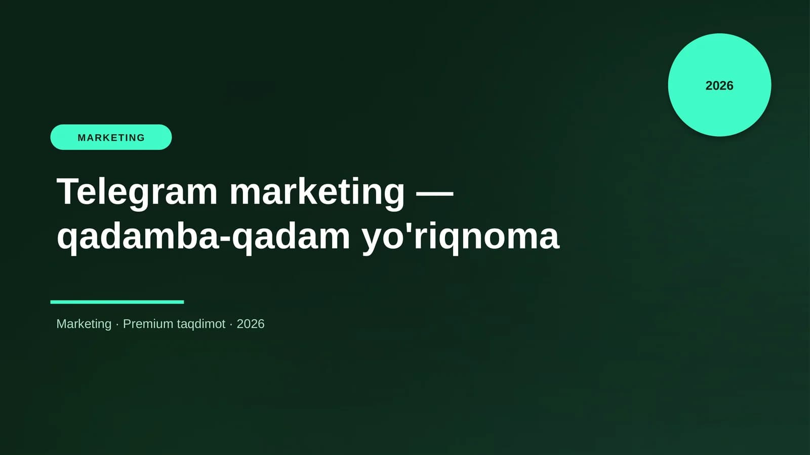 Telegram marketing — qadamba-qadam yo'riqnoma
